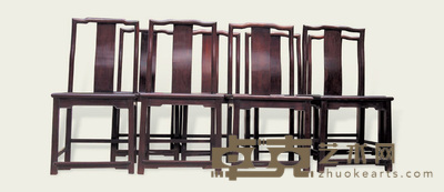 清 红木靠背椅（八件） 高106cm