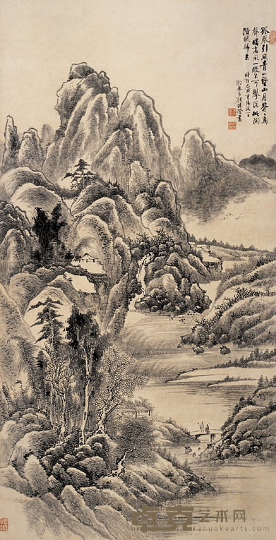 顾湛澄 山水 立轴 149×77cm