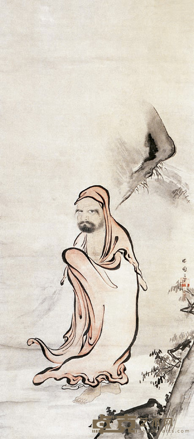 桥本雅邦 达摩 立轴 130×57cm