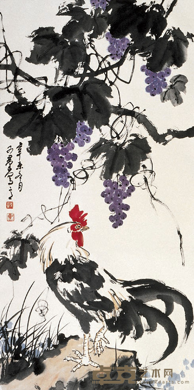 焦可群 大吉图 镜心 137×68cm