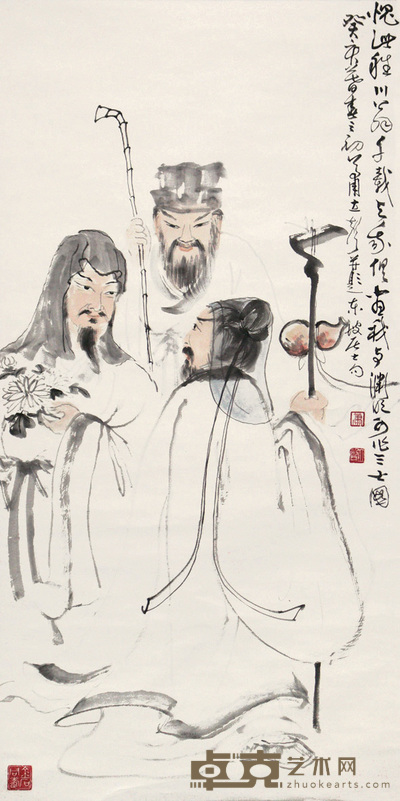 萧立声 人物 立轴 136×68cm