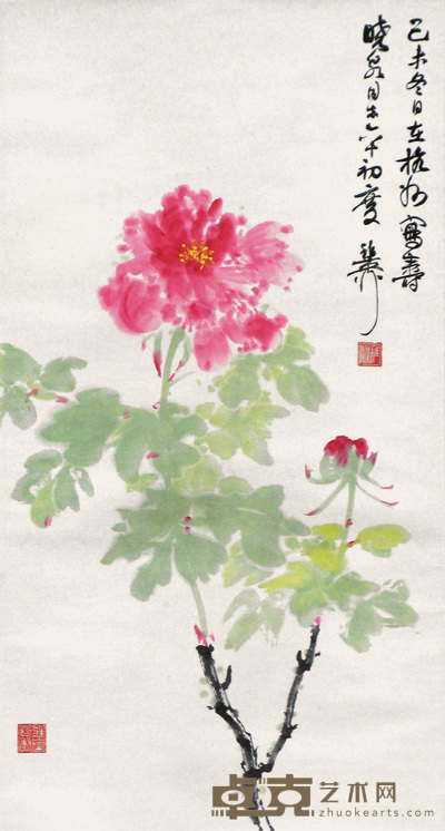 谢稚柳 花卉 立轴 90×48cm