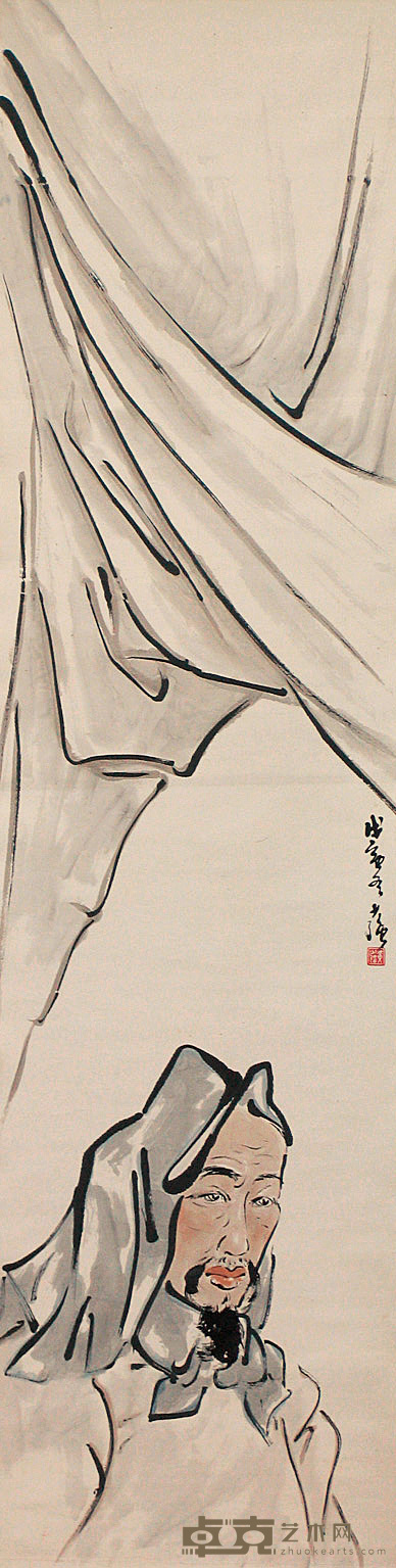 黄少强 人物 立轴 135×34cm
