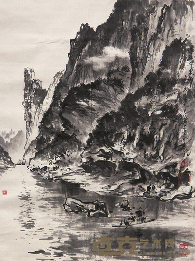 马慈航 漓江 镜心 62×47cm