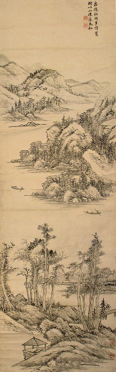 钱维城（款） 山水 立轴 180×55cm