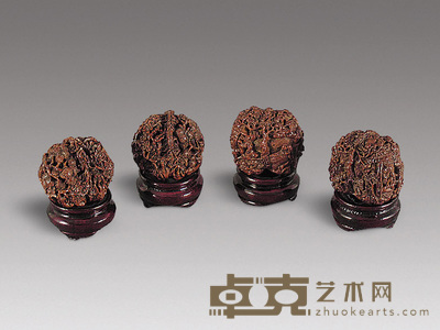 雕花核桃(二对) 长3.5cm