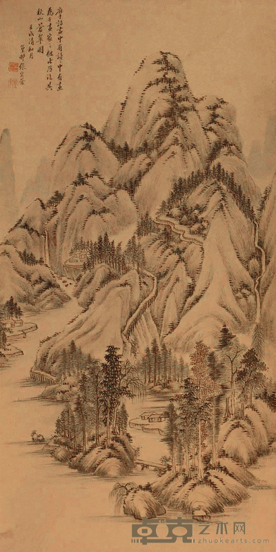 张宗苍（款） 山水 立轴 83×42cm
