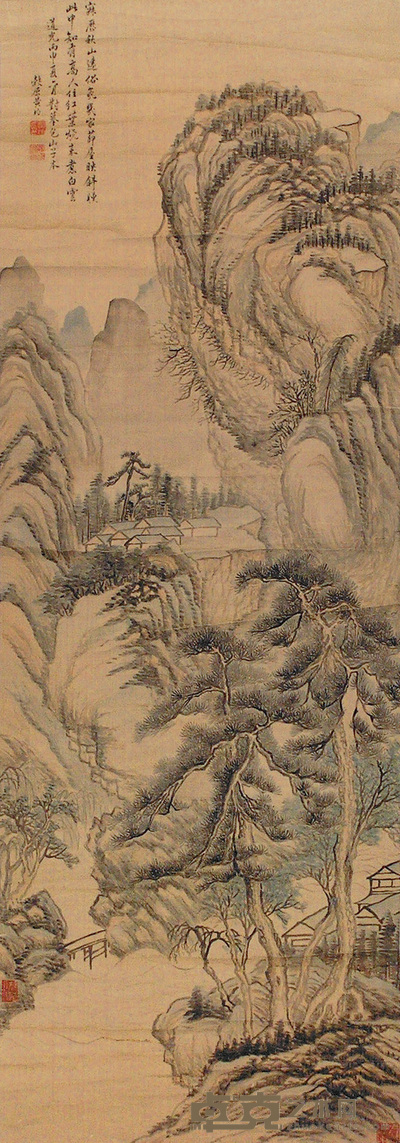 黄均 山水 立轴 118×41cm