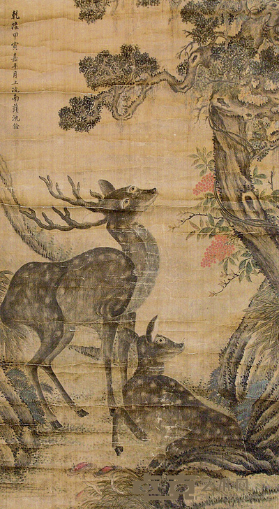 沈铨（款） 鹿 立轴 147×80cm