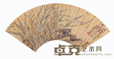 黄嘉湘 花卉 扇面 18×52cm