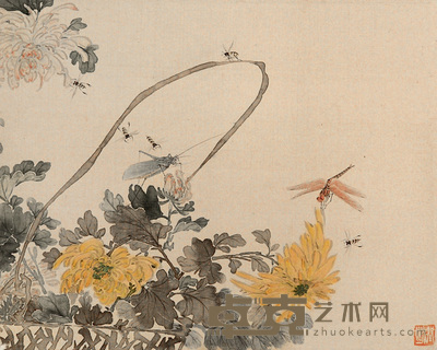 汤世澍 花卉 镜心 31×25cm