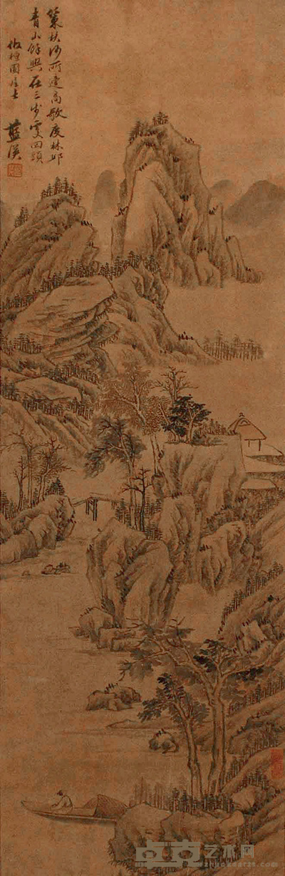 蓝瑛（款） 山水 立轴 115×37cm