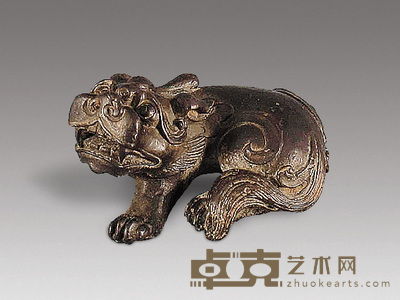 清 铜兽镇纸 长6cm