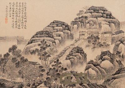 李华 山水 镜心 38×27cm