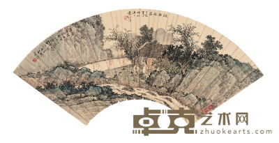 袁松年 1947年作 深谷鸣泉 镜心 51×18cm