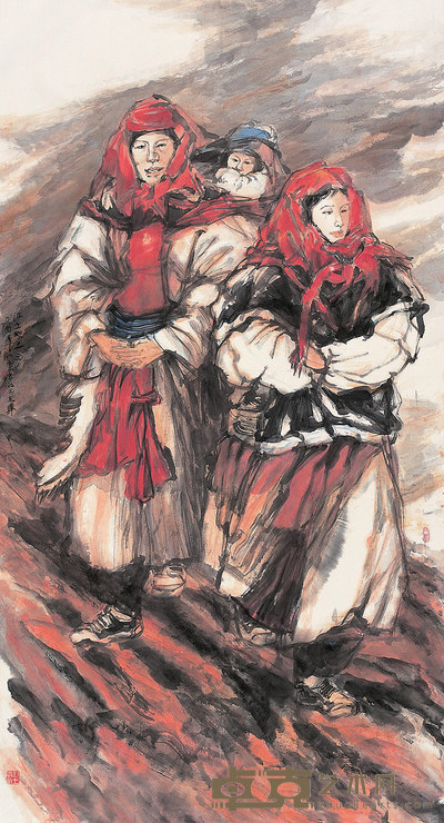 罗江 2005年作 红土地之三 镜心 176×96cm