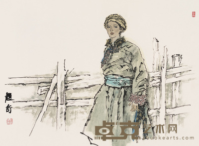 赵奇 少女 镜心 50×68cm