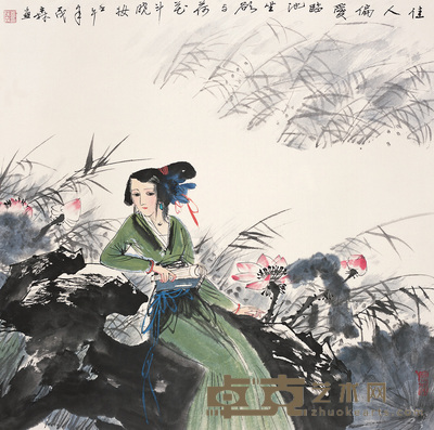 盖茂森 2002年作 斗妆 立轴 68×69cm