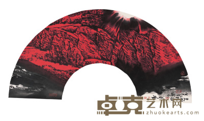 周尊圣 2003年作 天山红谷 镜心 24.5×82cm