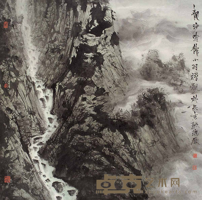 王小羽 山水 镜心 68×68cm
