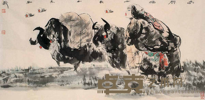 关玉良 高原情 镜心 65×132cm