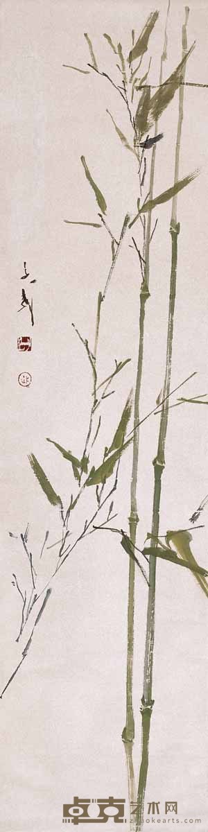 王子武 翠竹 立轴 132×34cm