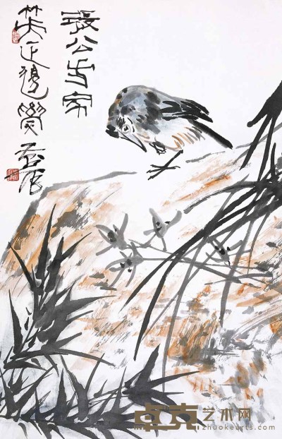 李燕 花鸟 立轴 69×46cm