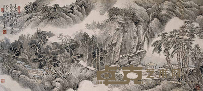 周元亮 山水 镜心 36×81cm