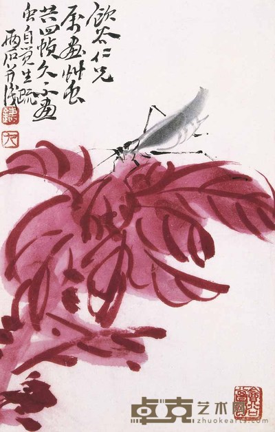 王铸九 花卉草虫 镜心 23×15cm