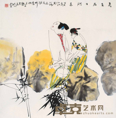 王西京 人物 镜心 70×68cm