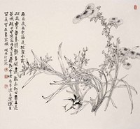 曹明冉 花卉 镜心