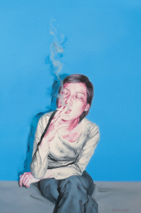 何森 2003年作 抽烟的女孩