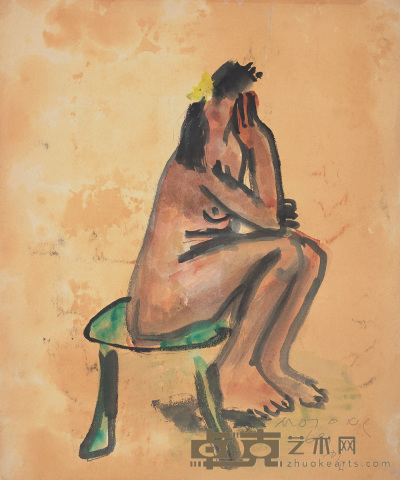 贺慕群 1969年作 裸女 60×50cm