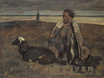 程丛林 1990-1991年作 牧羊的男子 60×80cm
