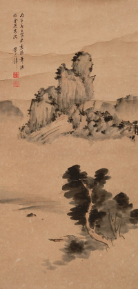黄君璧 丙子（1936年）作 米氏云山 镜心
