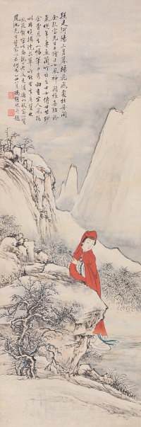 冯超然 乙丑（1925年）作 河阳三月杨花飞 立轴