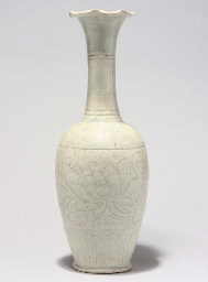 Song dynasty， 11th/12th century A carved and combed qingbai glazed vase