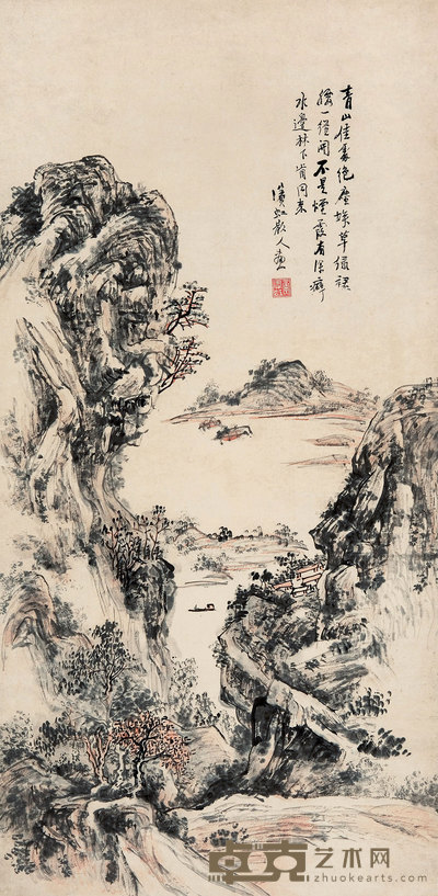 黄宾虹 青山佳处绝尘埃 立轴 137×67cm
