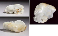 18th/19th Century A fine white jade carving of an ox group