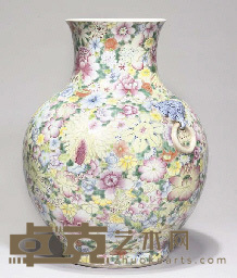 early 20th century A millefleur decorated vase 