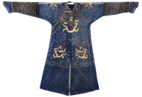 A SUMMER GAUZE FORMAL COURT ROBE CHIFU AND TWO RANK BADGES