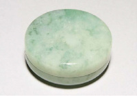 19th Century A green Jadeite circular box and flush fitting cover