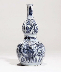 Late Ming Dynasty A blue and white double gourd vase