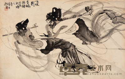 赵绪成 癸亥（1983年）作 天乐图 镜心 68×43cm
