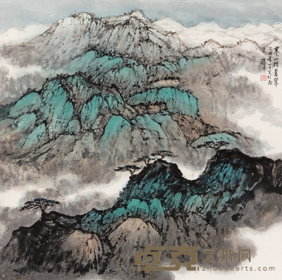 张尔宾 乙酉（2005年）作 寒山转苍翠 镜心 69×68.5cm