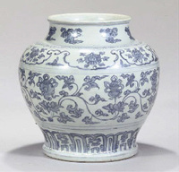 Ming Dynasty A blue and white guan jar