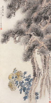 吴淑娟 唐熊 辛酉（1921年）作 品高节劲 立轴