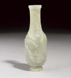 18th century A celadon jade bottle vase