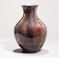 18th Century A quatrefoil flambe baluster vase