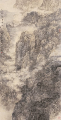 刘逊 辛巳（2001年）作 松壑垂烟 立轴
